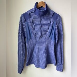 lululemon Run Your Heart Out Ruffle Pullover 1/4 Zip Persian Purple Size 6
